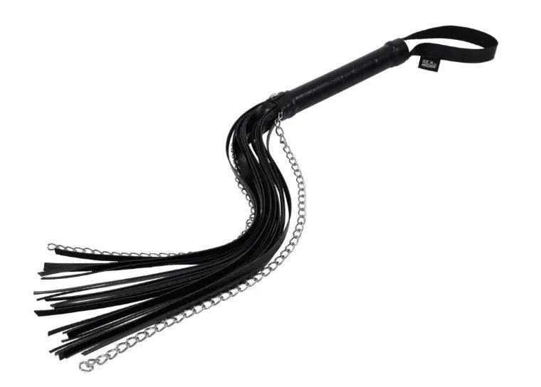 Shadow Chain Flogger – Faux Leather and Chain Impact Toy