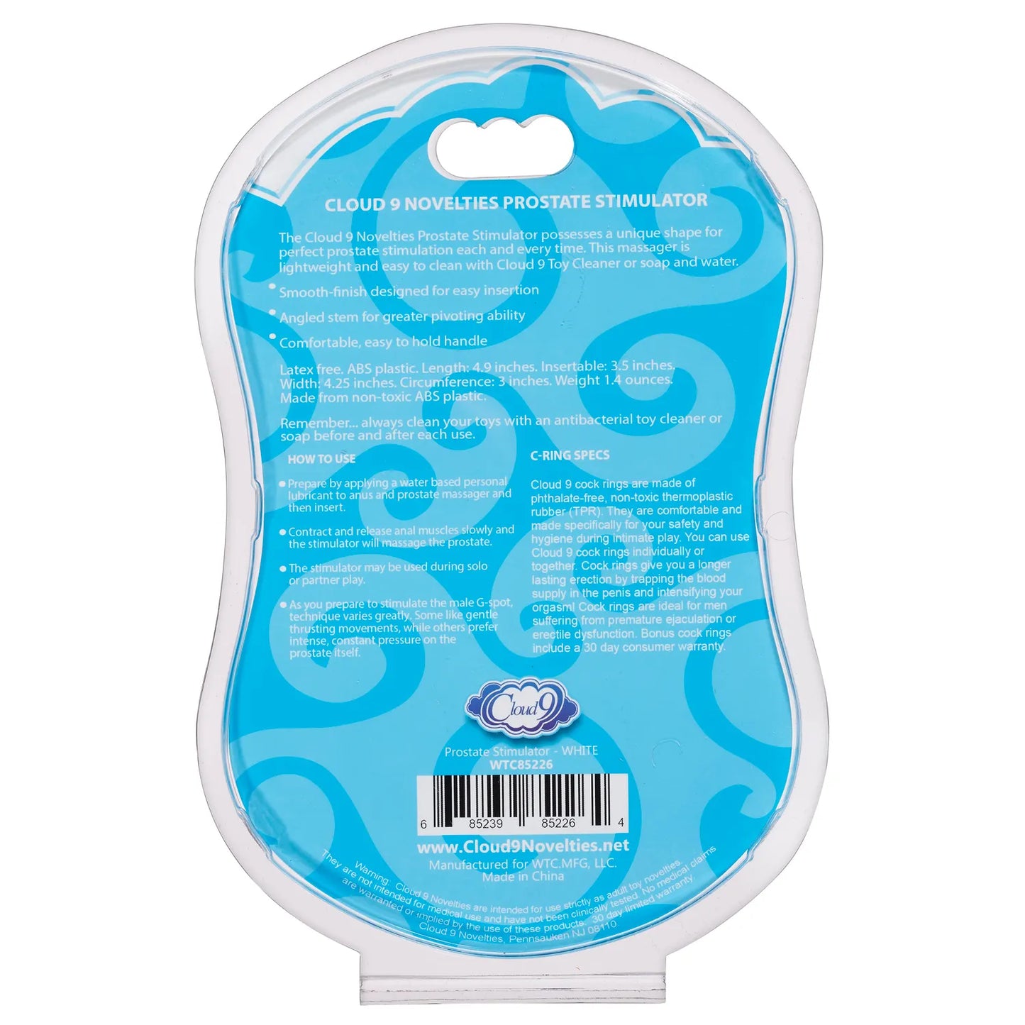 Cloud 9 Prostate Stimulator Kit with Rings – Lightweight Prostate Massager 4.9 Inch