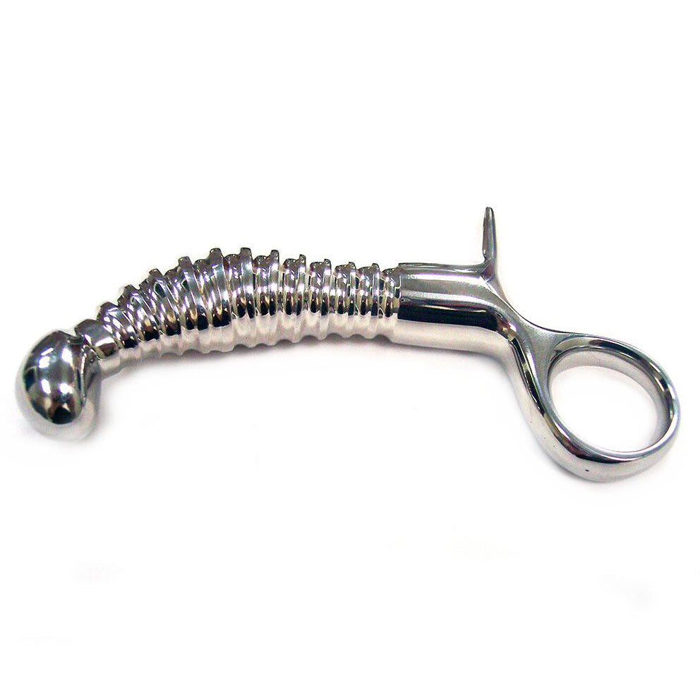 Rouge Stainless Steel Ribbed Anal Probe – 4 Inch Anal Toy