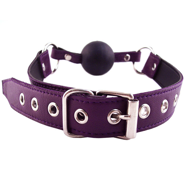 Rouge Garments Ball Gag – Leather Adjustable Strap Gag 5.5 Inch Circumference