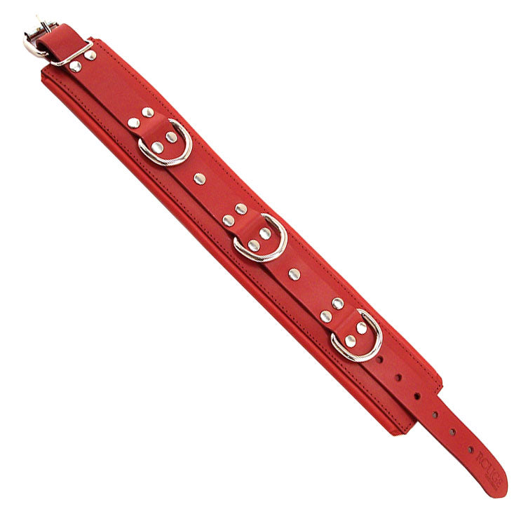 Rouge Garments Padded Leather Collar Adjustable 2.75 Inch Wide Collar