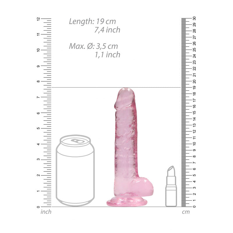 REALROCK Crystal Clear (Transparent) – 7 Inch Realistic Dildo With Balls