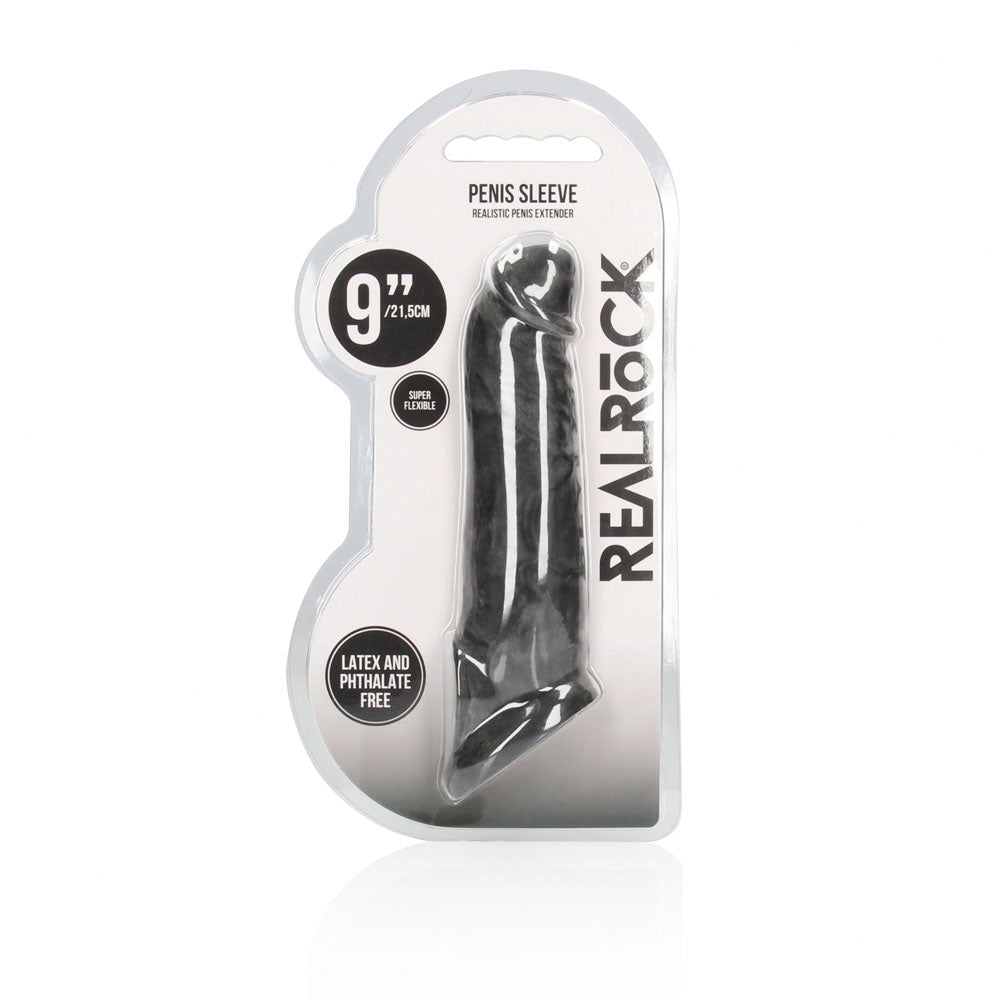 Realrock Realistic Penis Extender 9 Inch Phthalate-Free Penis Extension Sleeve
