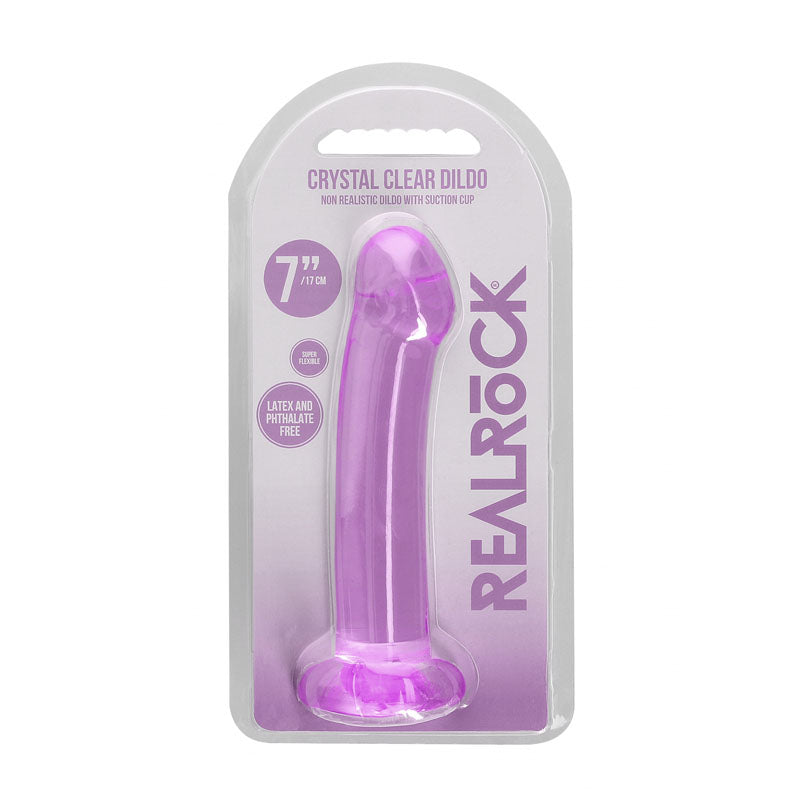 REALROCK Crystal Clear Dildo With Suction Cup – 17 cm Non-Realistic Dildo