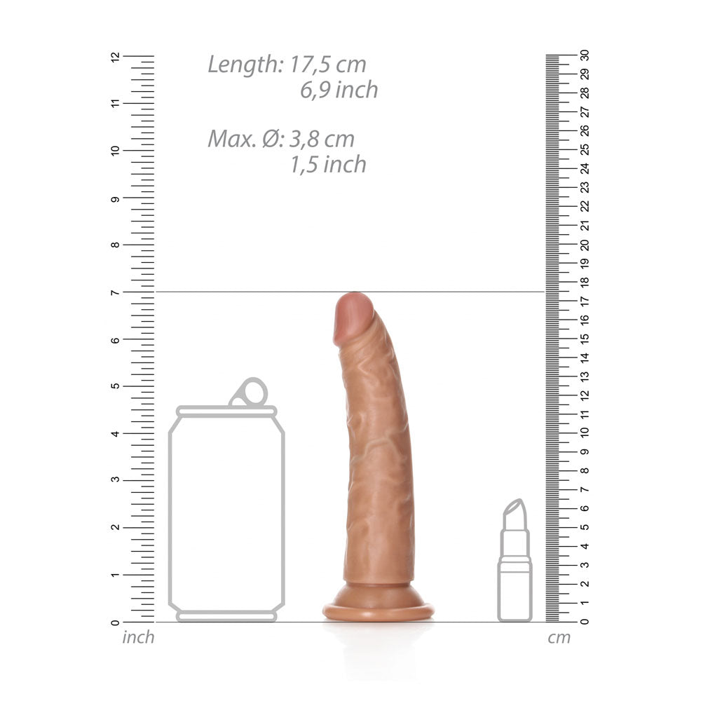 RealRock Realistic Slim Dildo (Tan) – 15.5 cm Realistic Dildo