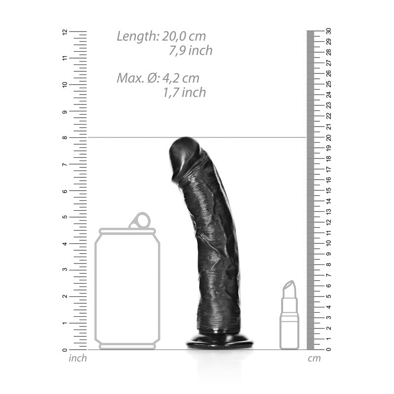 RealRock Realistic Regular Curved Dildo with Suction Cup – 18 cm Dildo