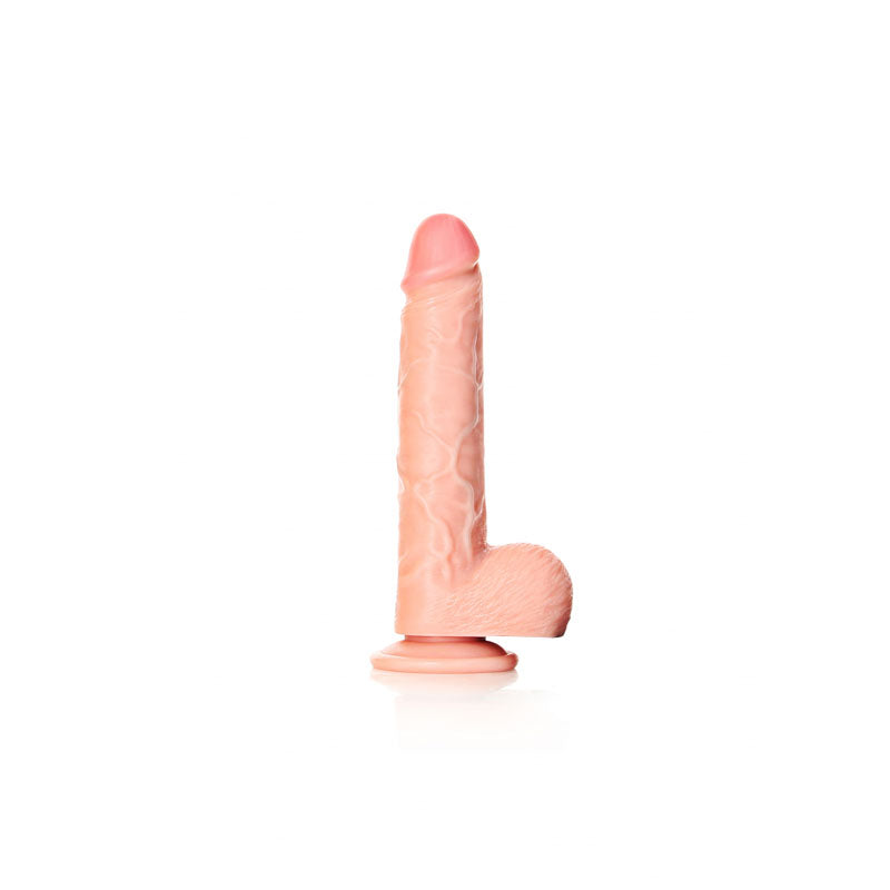 RealRock 7 Inch Cock With Balls Regular Straight Dildo Flesh Color