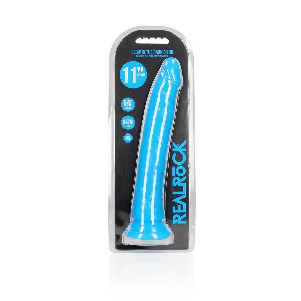 RealRock Slim Glow in the Dark Neon – 29 cm Glow in Dark Dildo