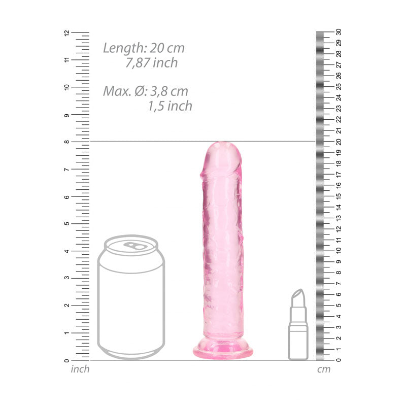 REALROCK Straight Clear Dildo – 18 cm Anal and Vaginal Dildo