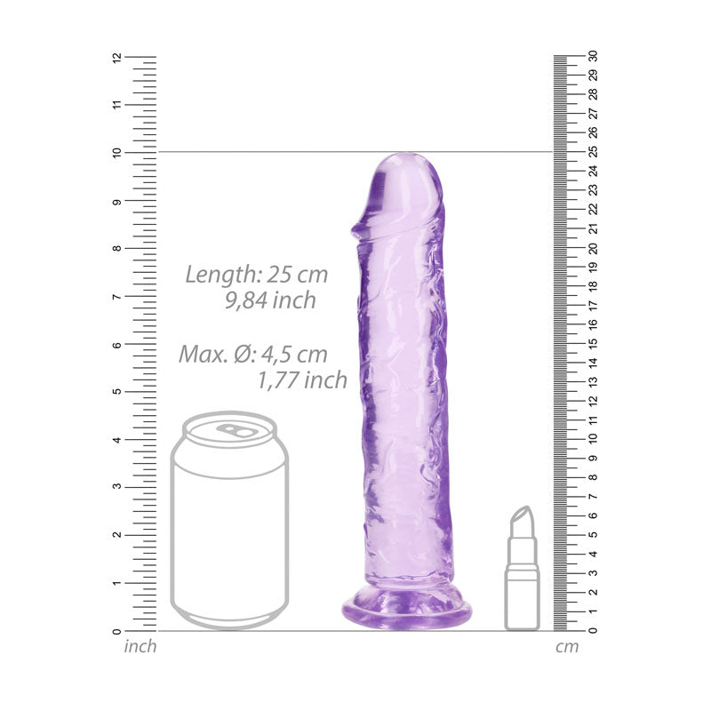 RealRock 25 cm Straight Dildo – Clear Straight Dildo for Anal and Vaginal Use