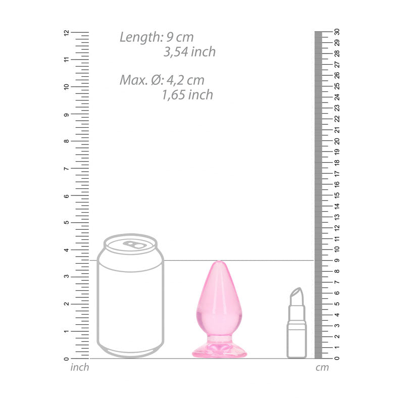 RealRock Crystal Clear 9 cm Suction Cup Butt Plug