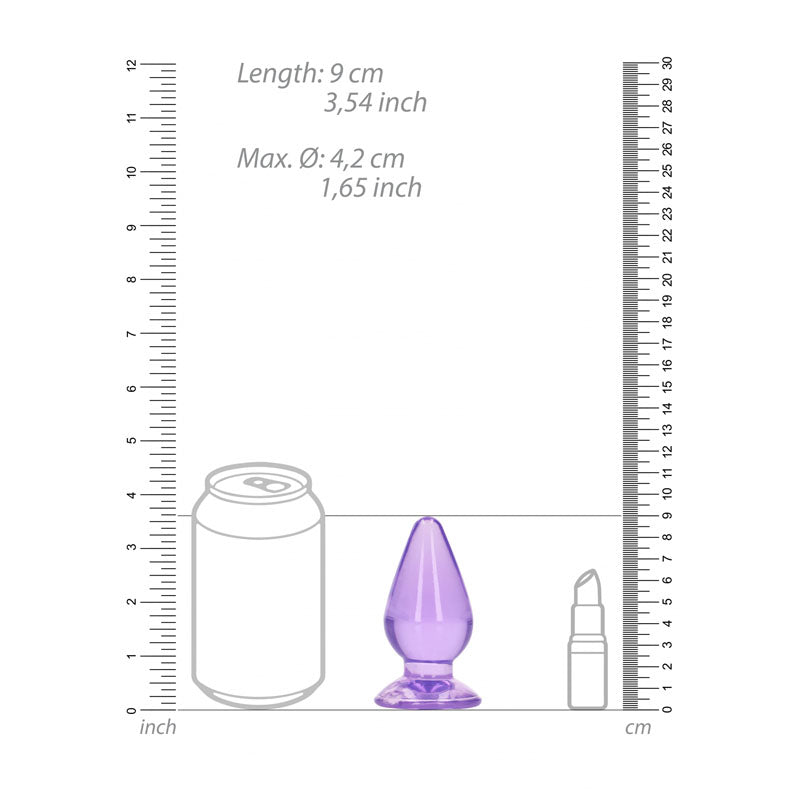Realrock Crystal Clear 9 cm Suction Cup Anal Plug