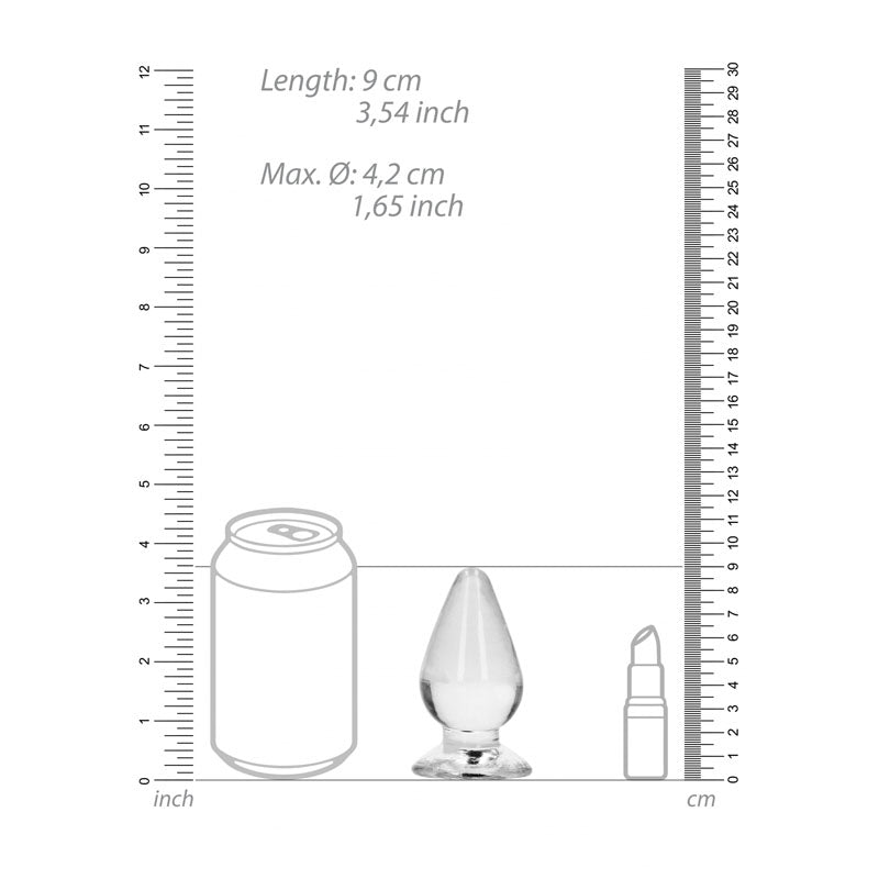 Realrock Crystal Clear 9 cm Suction Cup Anal Plug