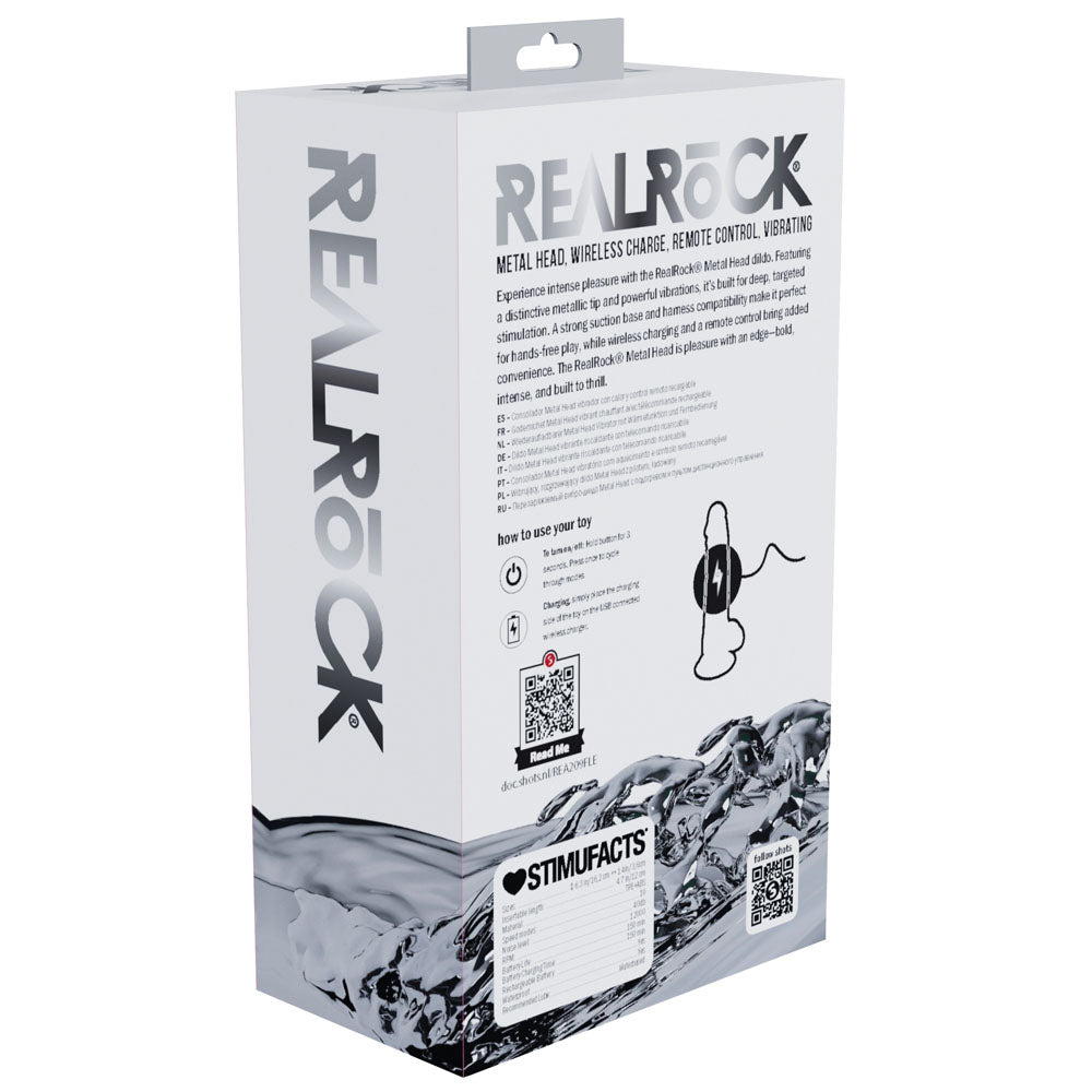 RealRock Metal Head 6 Inch Rechargeable Vibrating Dildo with Remote