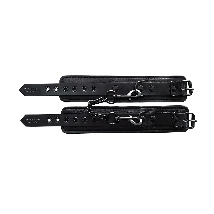 Rouge Leather Wrist Cuffs (Black) – Adjustable Leather Wrist Cuffs
