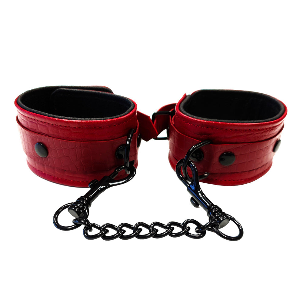 Rouge Garments Leather Croc Print Wrist Cuffs – Adjustable Wrist Cuffs