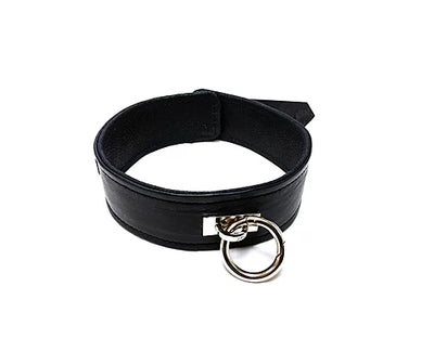 Rouge Garments Plain Black Leather Collar