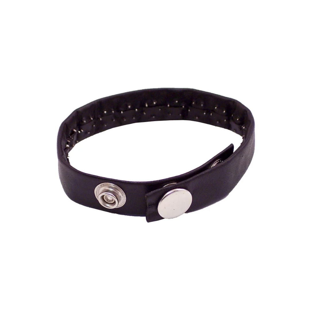 Rouge Leather Pin Prick Adjustable Cock Strap Black