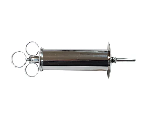 Rouge Stainless Steel Enema Syringe 100ml with Bulbous and Catheter Tips and Splash Shield