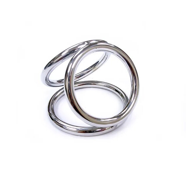 Rouge Triple Stainless Steel Cock Ring Cage (Medium) – 40mm 45mm 50mm Cock Ring