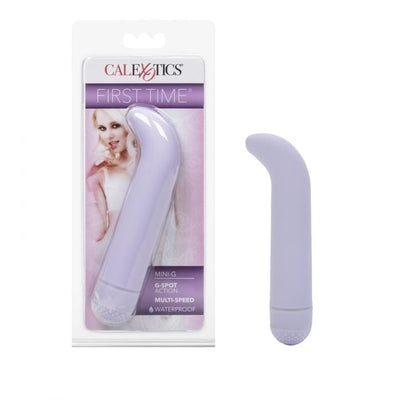 First Time Mini-G Purple 4.5 Inch Multi-Speed G-Spot Vibrator with Curved Tip and Waterproof Design