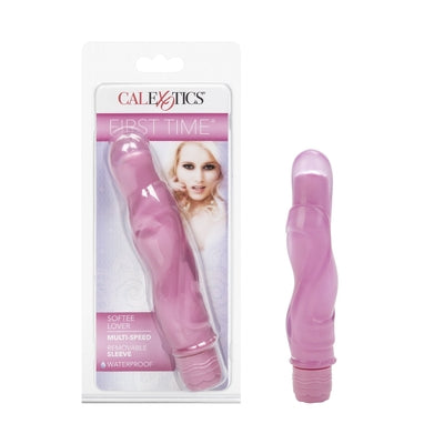 First Time Softee Lover Pink Multi-Speed Vibrator with Removable Soft Sleeve 5 Inch Waterproof Stimulator