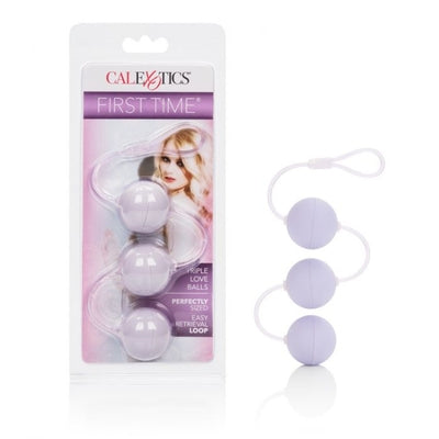 First Time Love Balls Triple Lover Purple Set with 1.25 Inch Smooth Weighted Kegel Balls