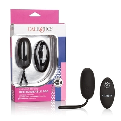 Silicone Remote Egg Black With 12 Vibration Functions and Remote Control