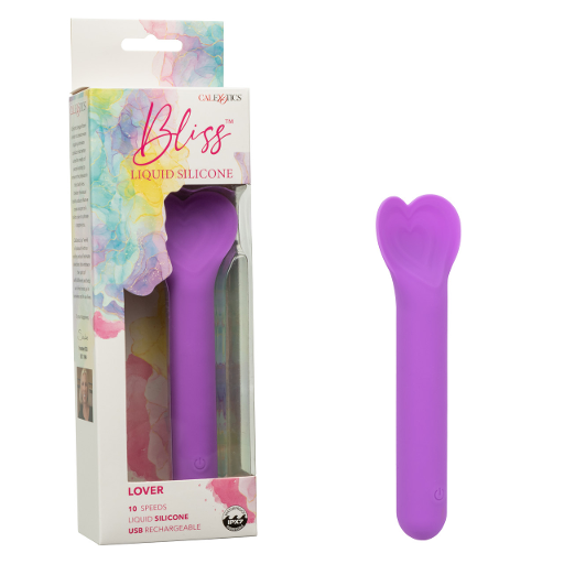 Bliss Liquid Silicone Lover Purple Heart Shaped Mini Vibrator Waterproof