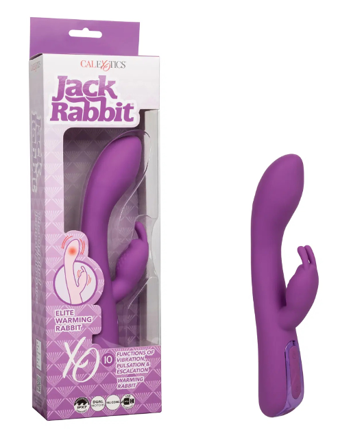 Jack Rabbit Elite Warming Rabbit Purple Silicone Dual Stimulation Vibrator with Heating Function