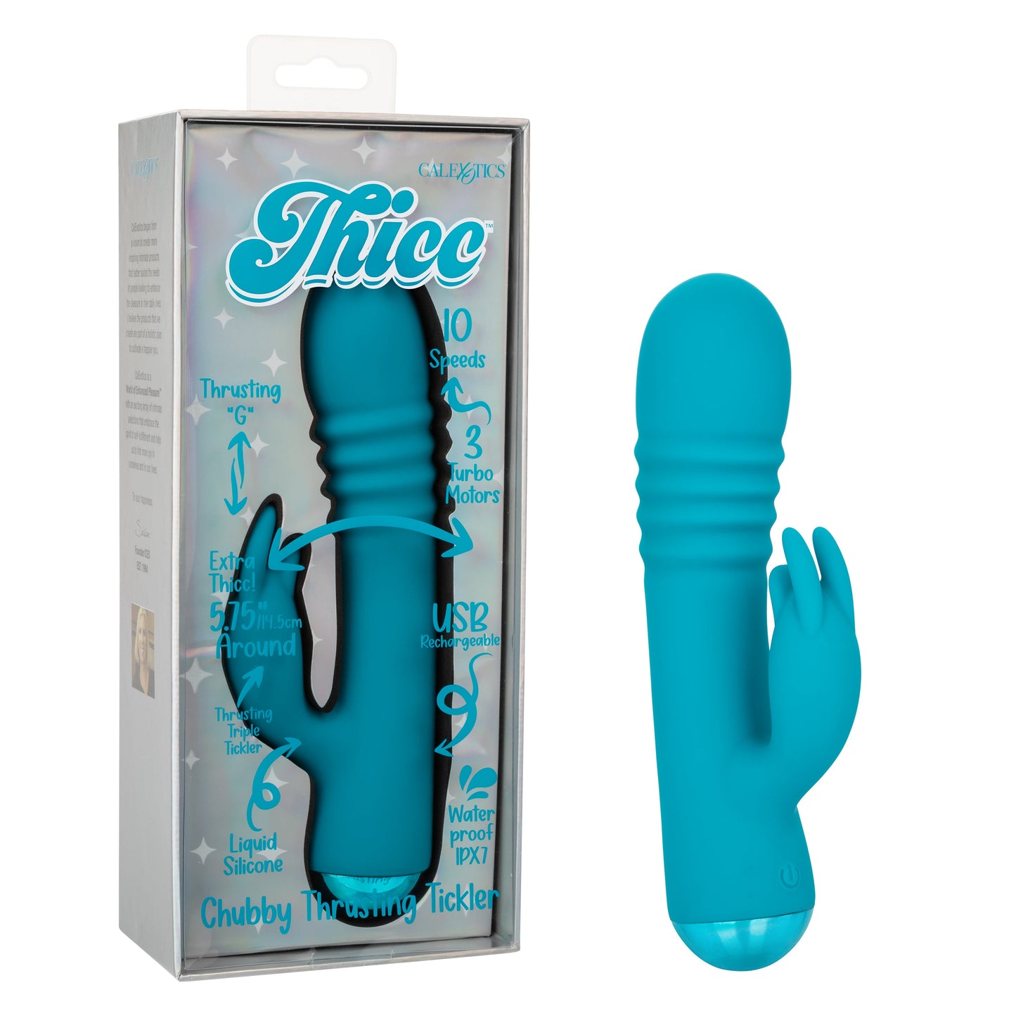 Thicc Chubby Thrusting Tickler – Waterproof Turbo Motor Vibrator 5.75 Inch