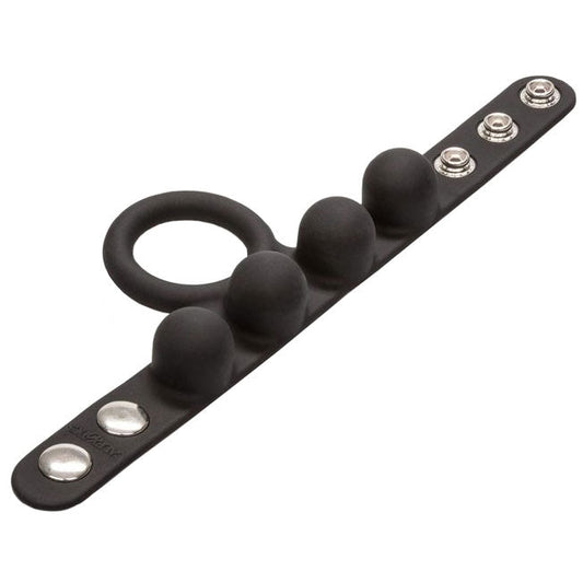 Medium Weighted Penis Ring and Ball Stretcher – Silicone Constriction Device