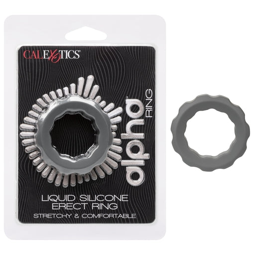 Alpha Liquid Silicone Erect Ring Stretchy Comfortable Gray Beaded Design