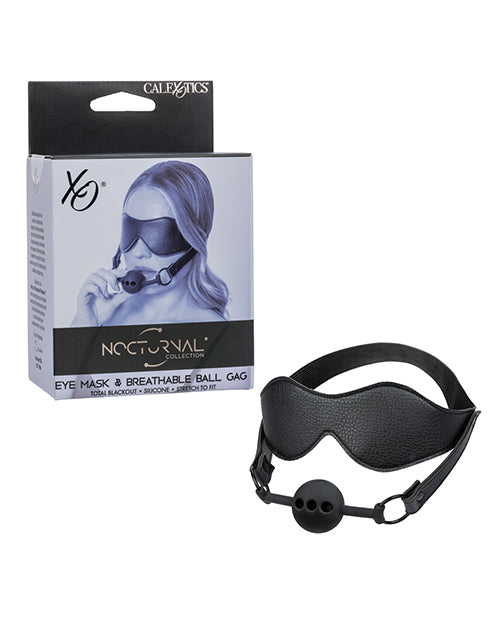 Nocturnal Collection Eye Mask and Breathable Ball Gag – Comfortable Sensory Restraint Set