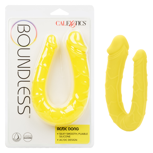 Boundless AC/DC Dong Yellow Silicone Double Dong with Satin Finish Flexible Size