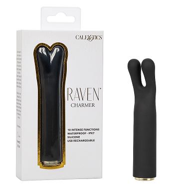 Raven Charmer Black Mini Silicone Massager with 10 Functions