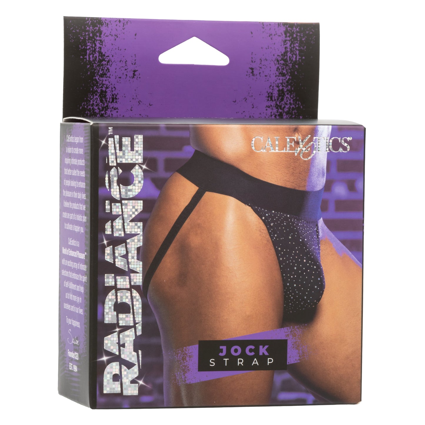 Radiance Jock Strap Black Iridescent Rhinestone Mesh Medium