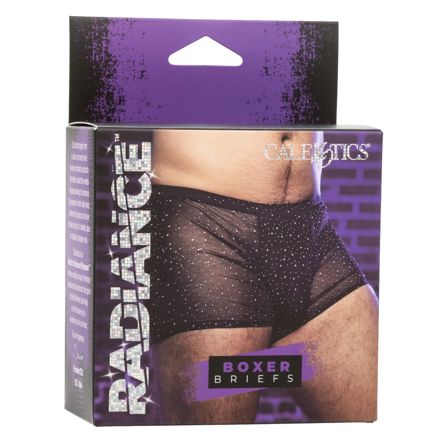 Radiance™ Boxer Briefs Black Sheer Mesh with Iridescent Rhinestones Medium