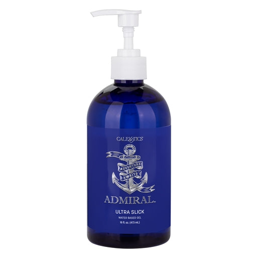 Admiral Ultra Slick Water Based Gel Lubricant 16 fl oz Blue Bottle