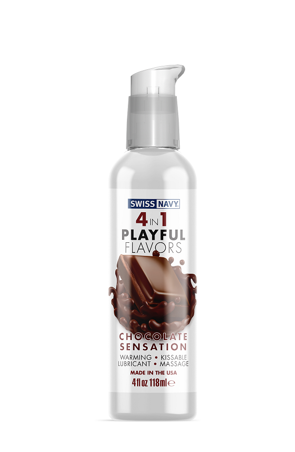 Playful Flavours 4 In 1 Chocolate Sensation (4oz/118ml) – Flavored Massage Oil