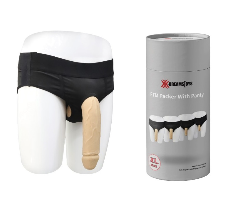 XX-Dreamstoys FTM Silicone Packer with Black Panty Size XL 22cm Length
