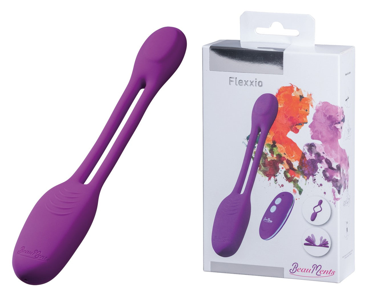 BeauMents Flexxio Purple Dual Motor Silicone Vibrator with Remote Control and Waterproof Design