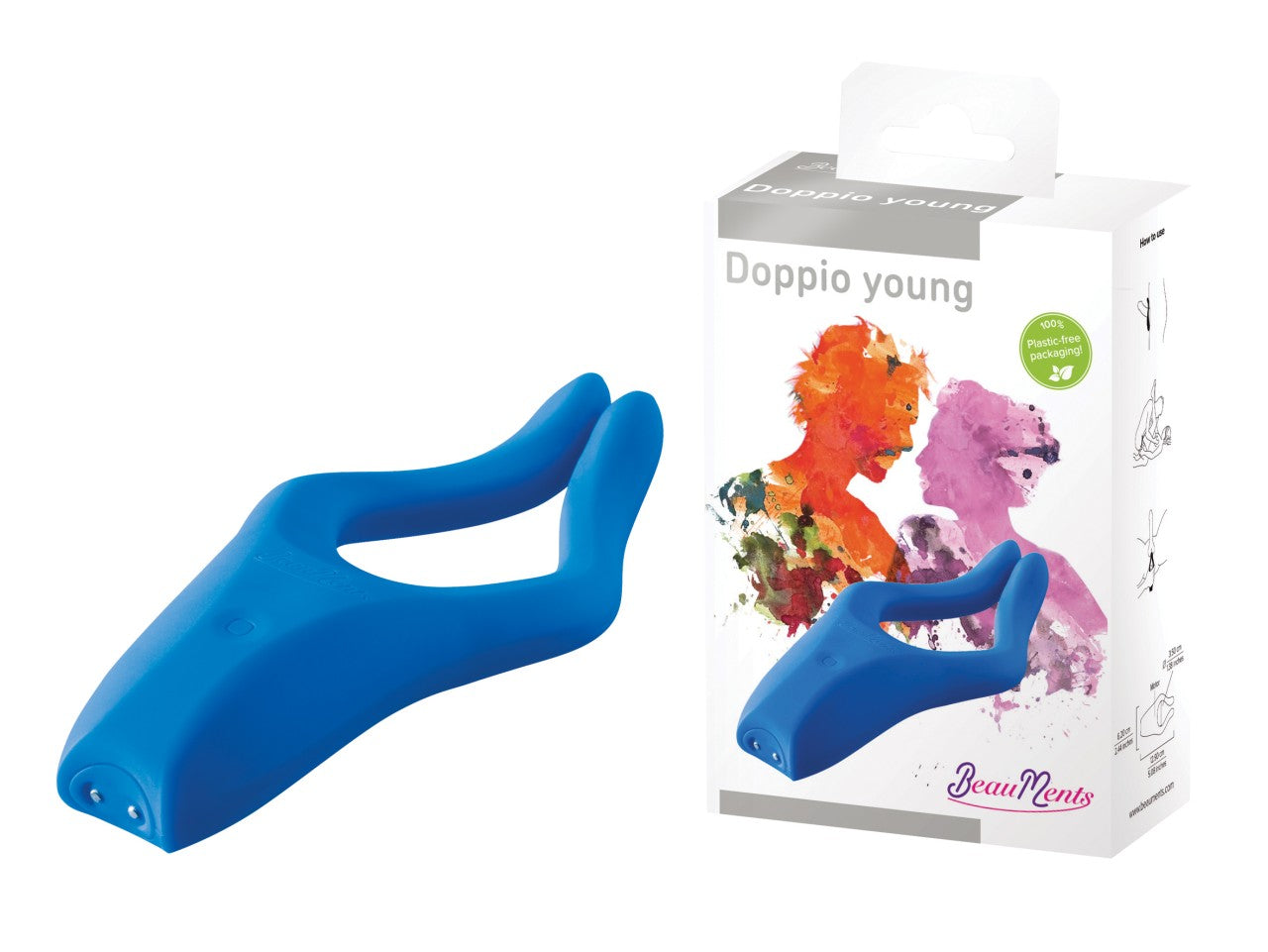 BeauMents Doppio Young Blue Silicone Vibrator with 10 Functions and Waterproof Design