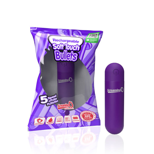 Rechargeable Soft Touch Bullet (Purple) – Waterproof 5-Speed Compact Vibrator
