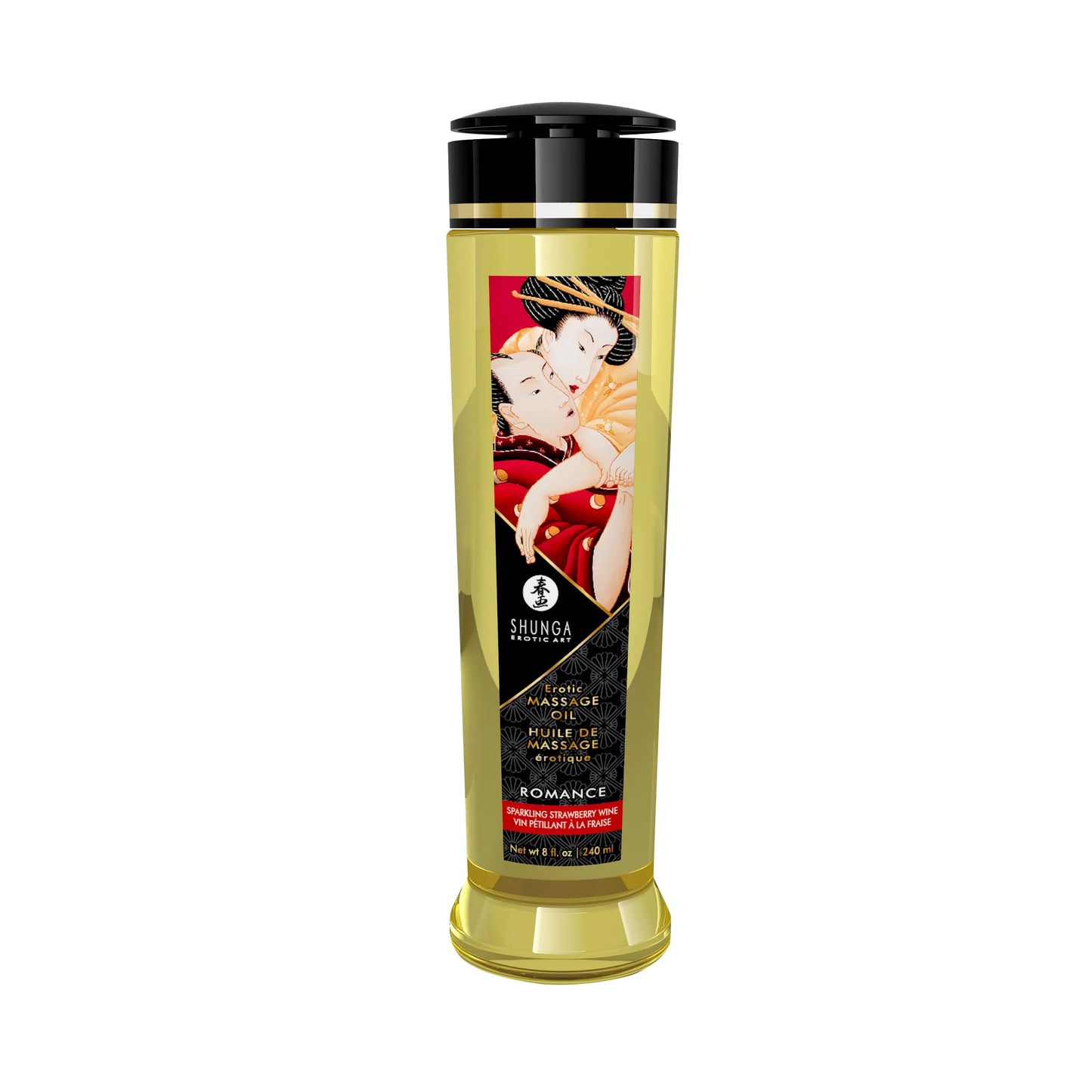 Romance Sparkling Strawberry Wine – Erotic Massage Oil 8 Fl Oz