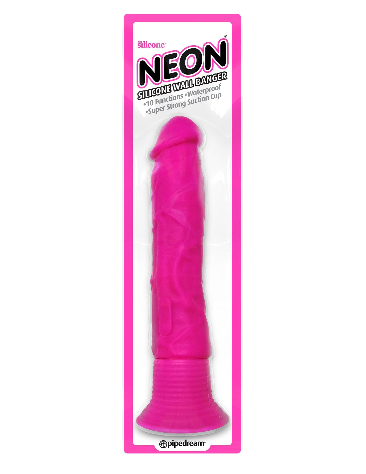 Neon Silicone Wall Banger – 7.5 Inch 10 Function Powerful Motor Vibrator