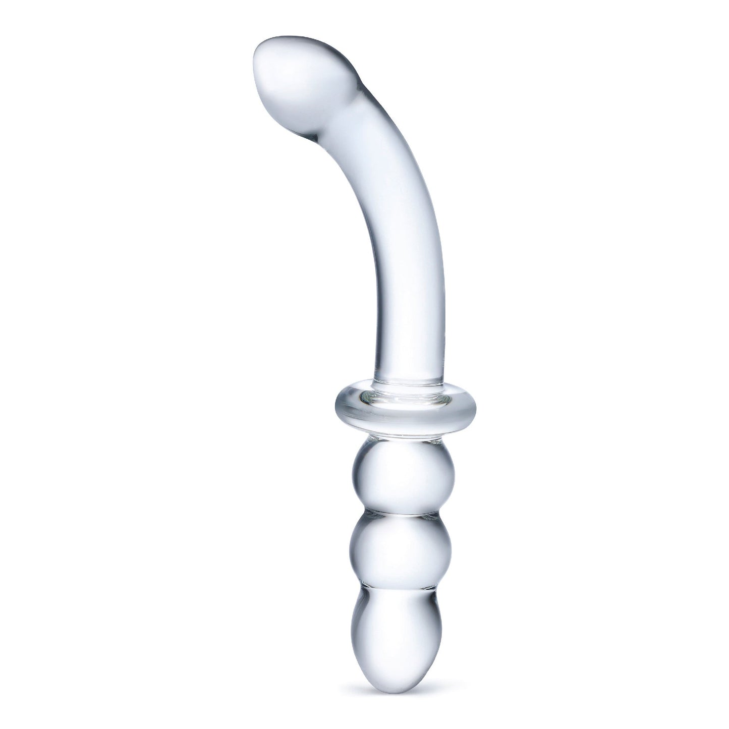 Glas 8 Inch Ribbed G-Spot Double-Ended Glass Dildo