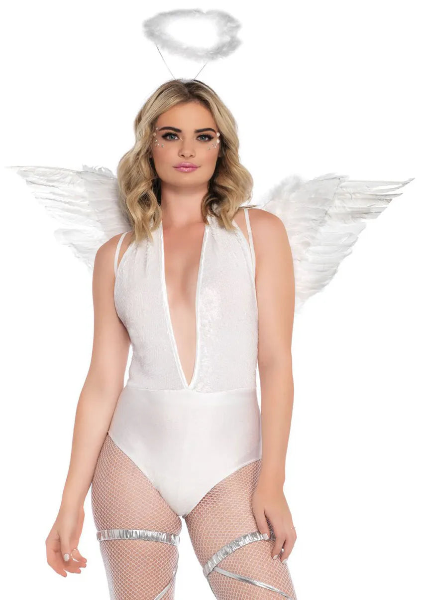2 Piece Angel Accessory Kit – Wings and Halo Costume Accessories