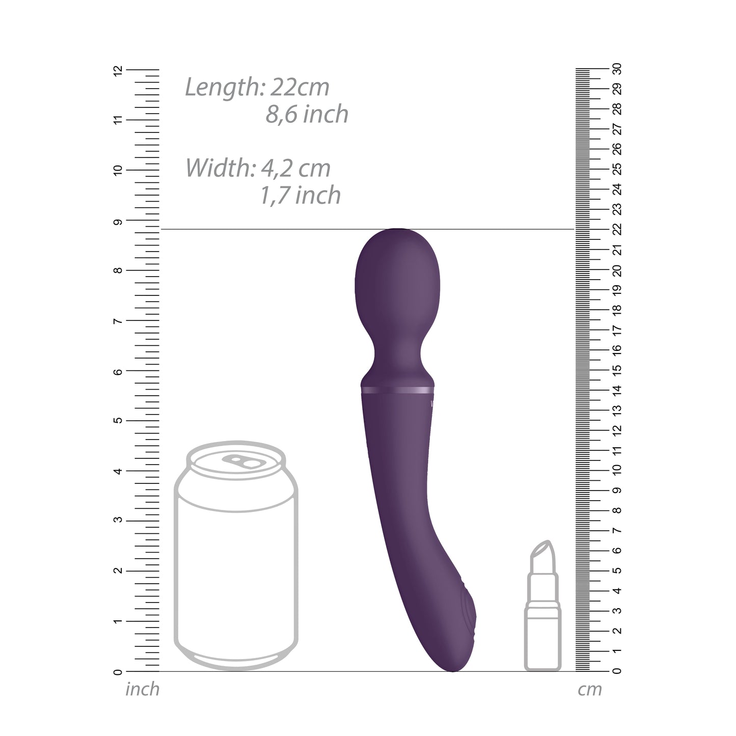 Vive Enora Double-Ended Rechargeable Wand – 10 Function Vibrator