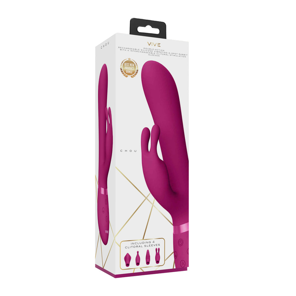 Vive Chou Double Action (Pink) – Interchangeable Rabbit Vibrator